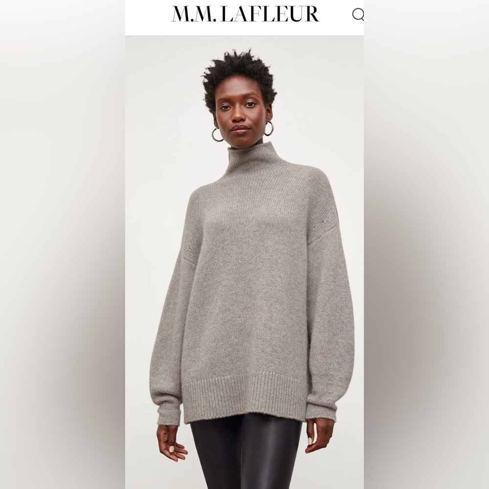 NEW MM LaFleur Lea plush Cashmere Sweater L storm cloud